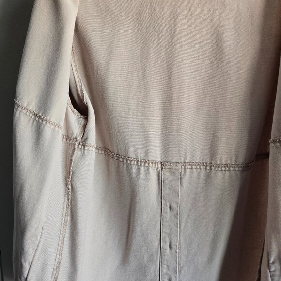 Vintage Blazer with Pockets, Beige , Cotton, Size Petite Medium, Hip length - Picture 3 of 4